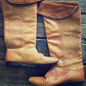 Vintage leather knee high boots